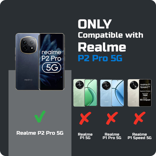 Premium Silicon Soft Framed Case with Clear Back Cover For Realme P2 Pro 5G
