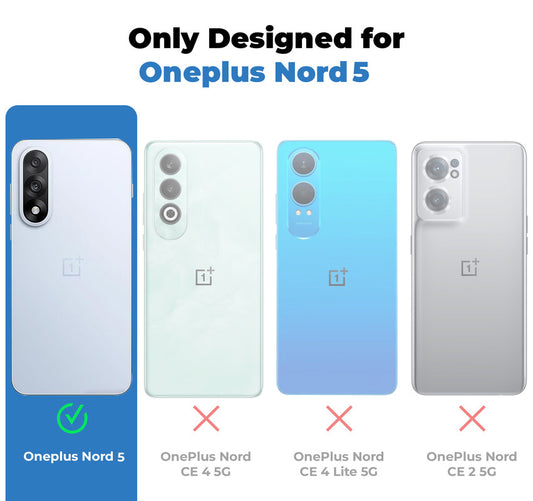 Transparent Back Cover with Silicone frame Matte Ring Holder Kickstand Case For OnePlus Nord 5 5G