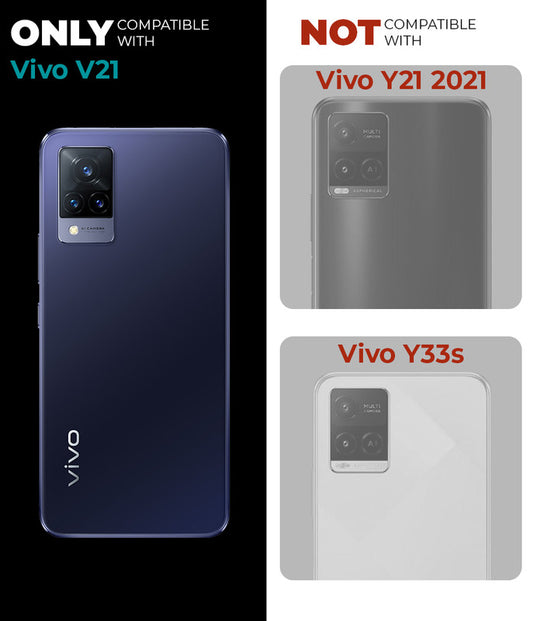 Premium Silicon Soft Framed Case with Clear Back Cover For Vivo V21