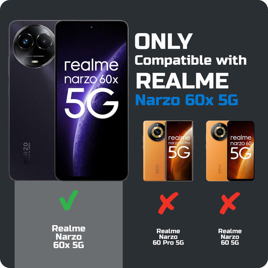 Soft Frame Clear Case Ring Holder Kickstand For Realme Narzo 60x 5G