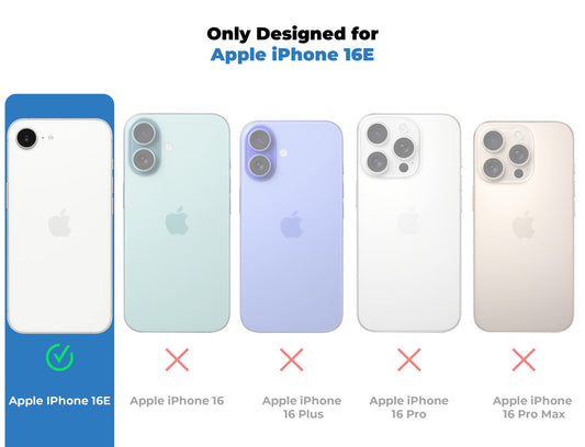Crystal Shield Hard Case with Anti-Yellowing and Colorful Camera Guard for Apple iPhone 16e