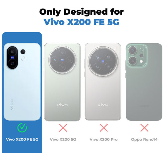 Premium Silicon Soft Framed Case with Clear Back Cover For Vivo X200 FE 5G