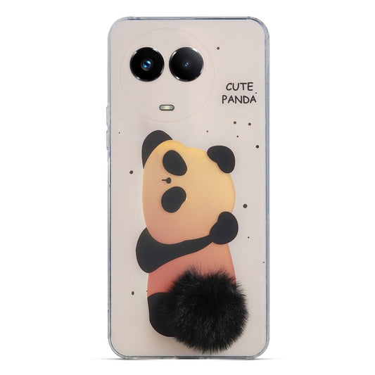 Printed matte back with fur detailing Back cover For Realme 11X 5G