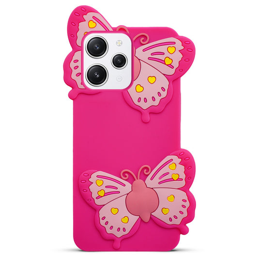 3D Vibrant Butterfly Silicone Phone Case For Redmi 12 4G