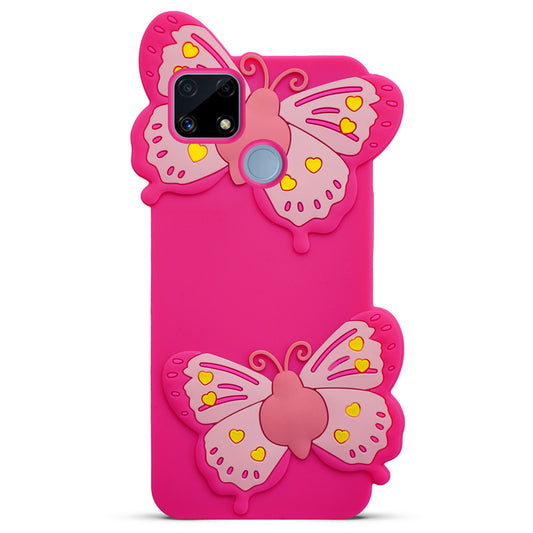 3D Vibrant Butterfly Silicone Phone Case For Realme C25