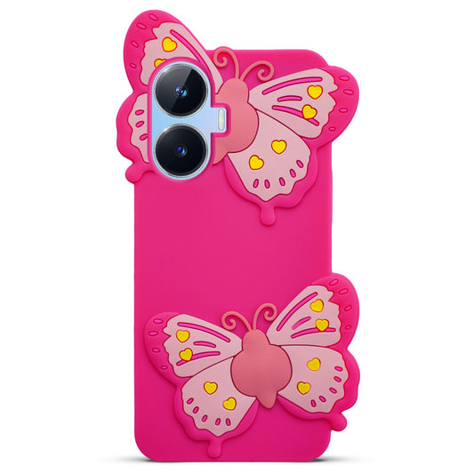 3D Vibrant Butterfly Silicone Phone Case For Realme C55