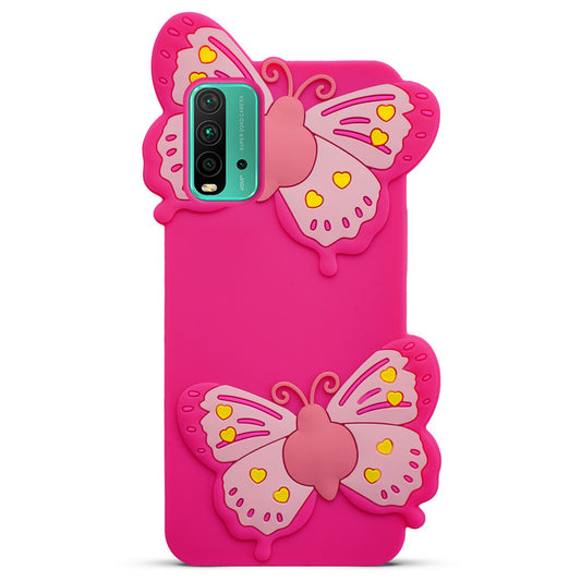 3D Vibrant Butterfly Silicone Phone Case For Redmi 9 Power