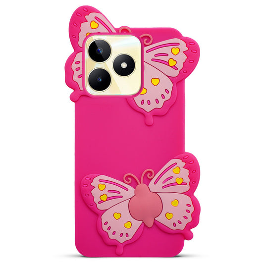 3D Vibrant Butterfly Silicone Phone Case For Realme C53