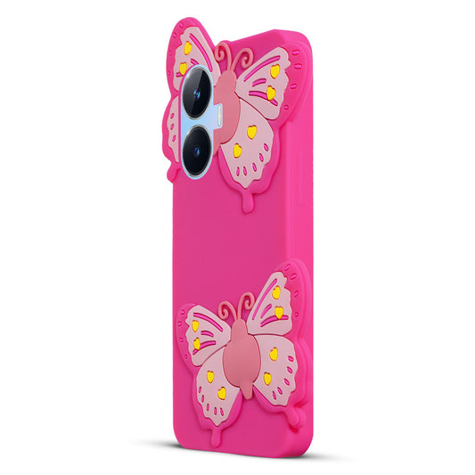 3D Vibrant Butterfly Silicone Phone Case For Realme C55