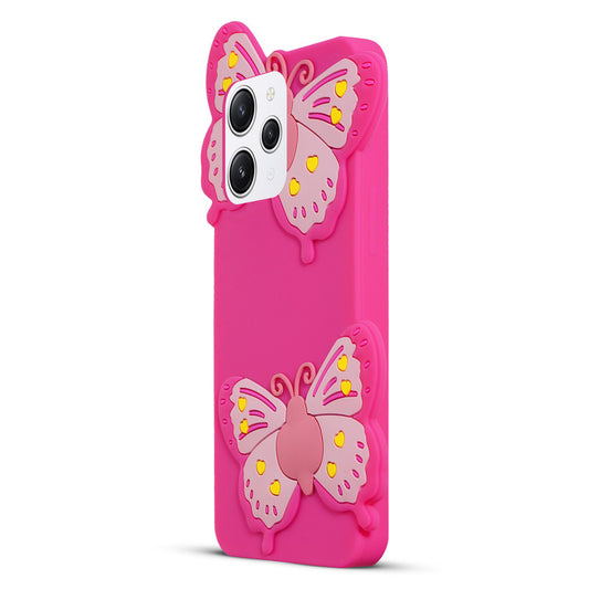 3D Vibrant Butterfly Silicone Phone Case For Redmi 12 4G