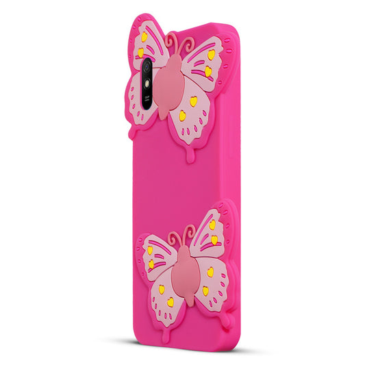 3D Vibrant Butterfly Silicone Phone Case For Redmi 9A