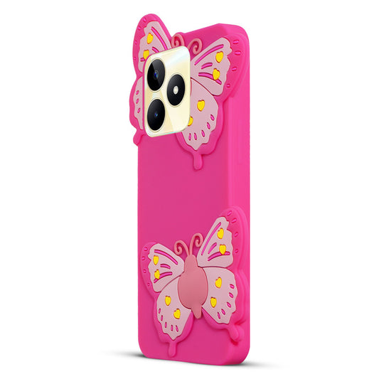 3D Vibrant Butterfly Silicone Phone Case For Realme C53