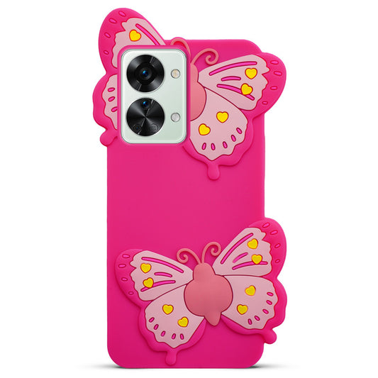 3D Vibrant Butterfly Silicone Phone Case For OnePlus Nord 2T 5G