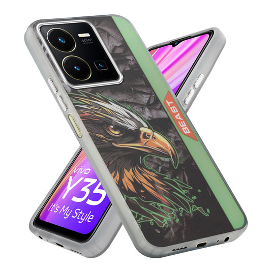 Beast Mode Animal Printed Back Case For Vivo Y35 With Hard Back & Glow Effect