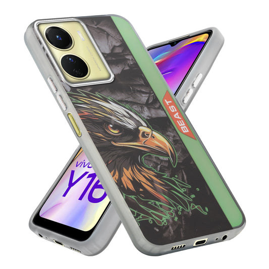 Beast Mode Animal Printed Back Case For Vivo Y16 With Hard Back & Glow Effect
