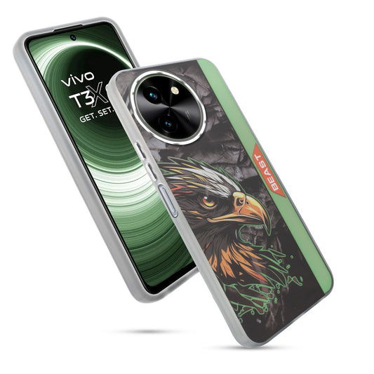 Beast Mode Animal Printed Back Case For Vivo T3x 5G With Hard Back & Glow Effect