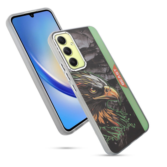 Beast Mode Animal Printed Back Case For Samsung A34 5G With Hard Back & Glow Effect