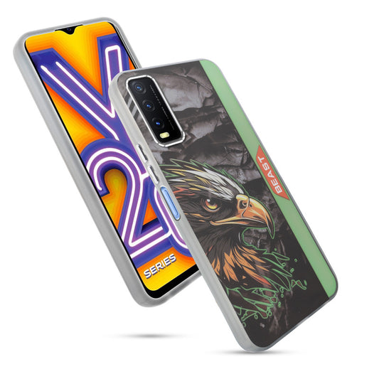 Beast Mode Animal Printed Back Case For Vivo Y20 With Hard Back & Glow Effect
