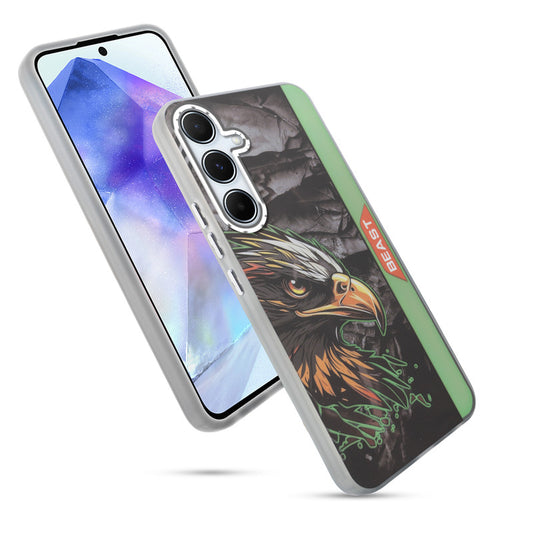 Beast Mode Animal Printed Back Case For Samsung A55 5G With Hard Back & Glow Effect