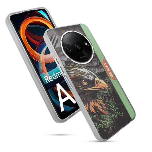Beast Mode Animal Printed Back Case For Redmi A3 2024 With Hard Back & Glow Effect