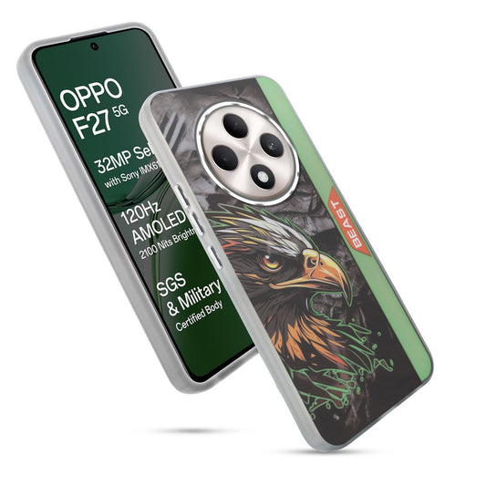 Beast Mode Animal Printed Back Case For Oppo F27 5G With Hard Back & Glow Effect