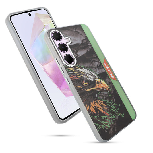 Beast Mode Animal Printed Back Case For Samsung A35 5G With Hard Back & Glow Effect
