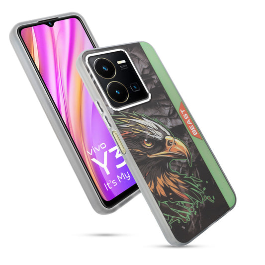 Beast Mode Animal Printed Back Case For Vivo Y35 With Hard Back & Glow Effect