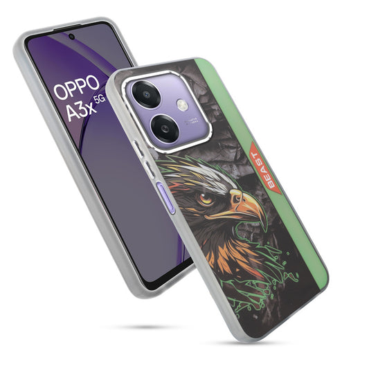 Beast Mode Animal Printed Back Case For Oppo A3x 5G With Hard Back & Glow Effect