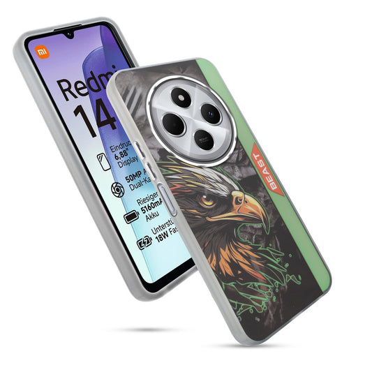 Beast Mode Animal Printed Back Case For Redmi 14C 5G With Hard Back & Glow Effect