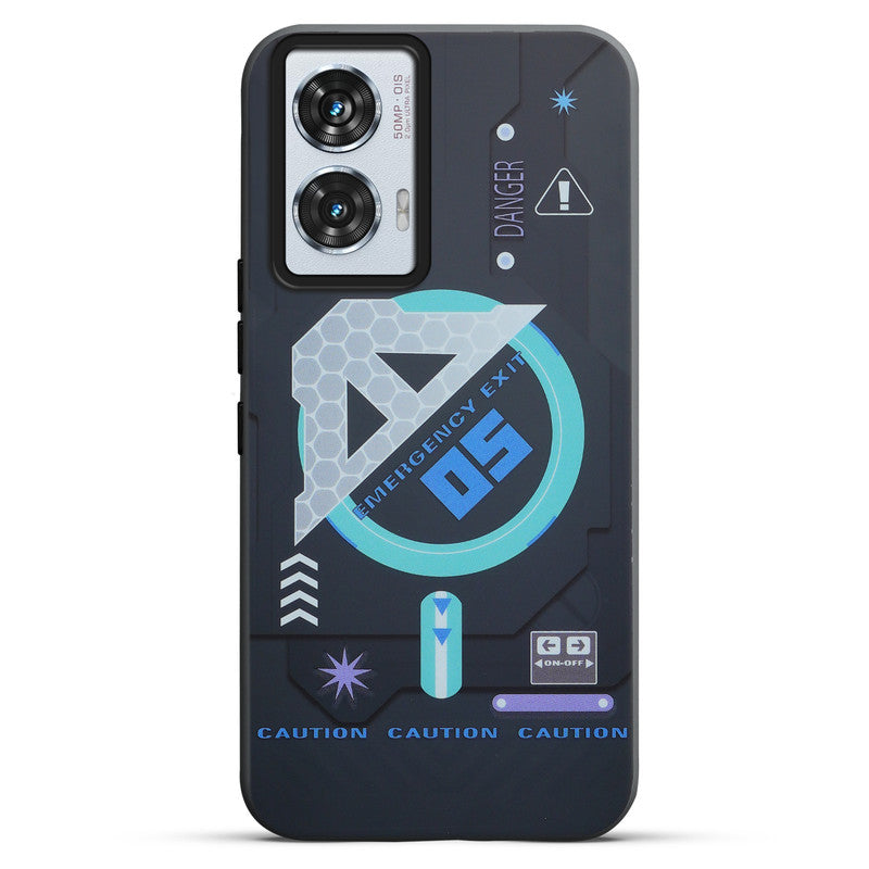Mechanical Circuit Print Hard Back Cover For Motorola Edge 50 Fusion