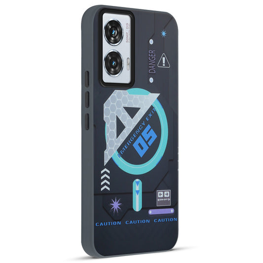 Mechanical Circuit Print Hard Back Cover For Motorola Edge 50 Fusion