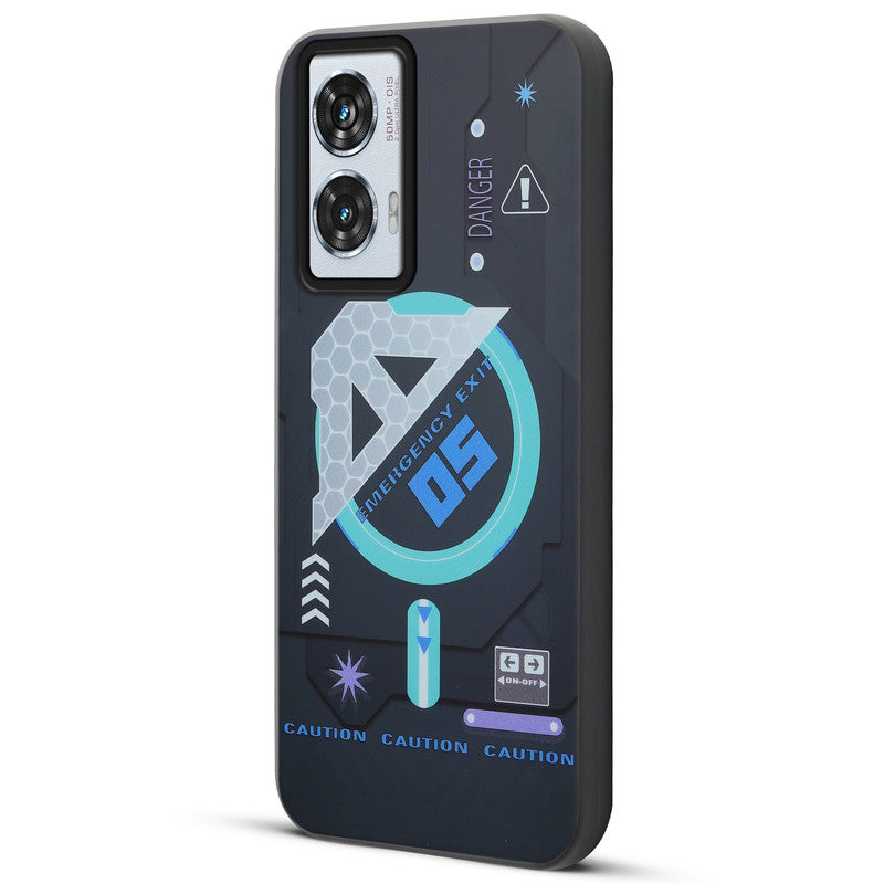 Mechanical Circuit Print Hard Back Cover For Motorola Edge 50 Fusion