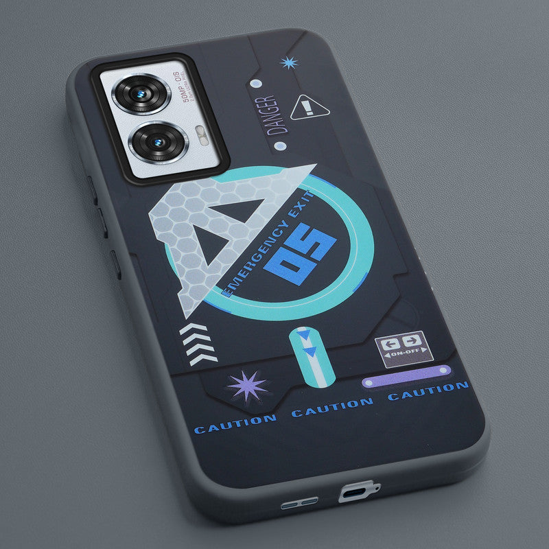 Mechanical Circuit Print Hard Back Cover For Motorola Edge 50 Fusion