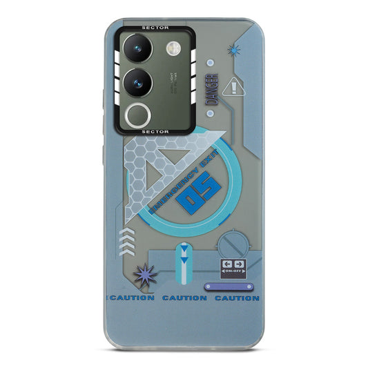 Mechanical Circuit Sector Print Hard Back Cover For Vivo Y200 5G