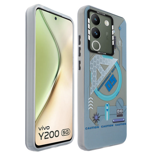 Mechanical Circuit Sector Print Hard Back Cover For Vivo Y200 5G