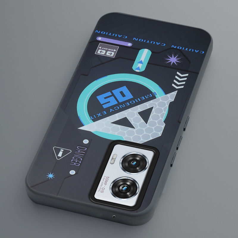 Mechanical Circuit Print Hard Back Cover For Motorola Edge 50 Fusion