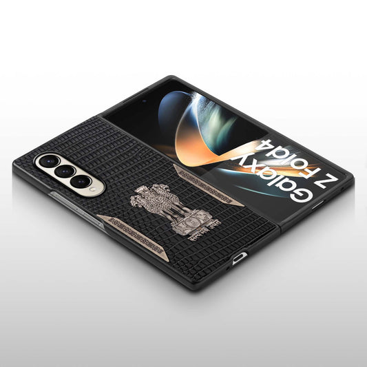 Designer Back Case Inspired by Satyamev Jayate, Textured Surface & Soft Inner Fabric for Samsung Z Fold 4
