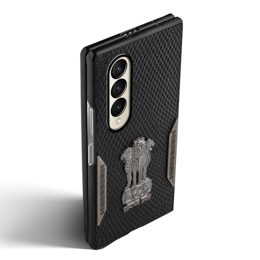 Designer Back Case Inspired by Satyamev Jayate, Textured Surface & Soft Inner Fabric for Samsung Z Fold 4