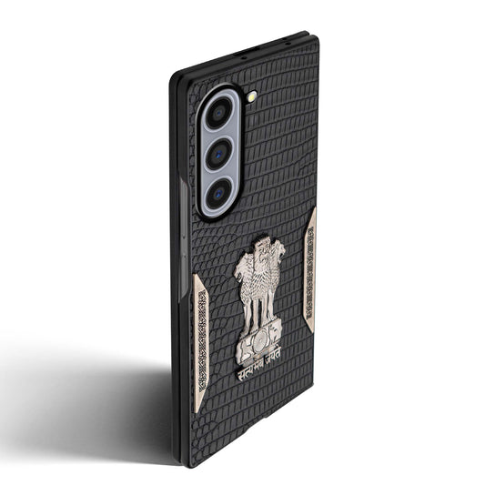 Designer Back Case Inspired by Satyamev Jayate, Textured Surface & Soft Inner Fabric for Samsung Z Fold 5