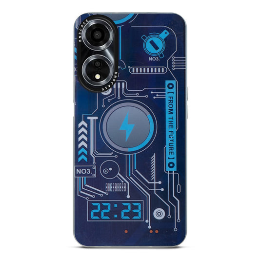 Colorful Reflective Circuit Prints Hard Back Protector Case For Oppo A78 5G