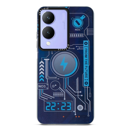 Colorful Reflective Circuit Prints Hard Back Protector Case For Vivo Y28 5G