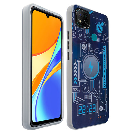 Colorful Reflective Circuit Prints Hard Back Protector Case For Redmi 9C