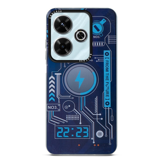 Colorful Reflective Circuit Prints Hard Back Protector Case For Poco M6 Plus 5G
