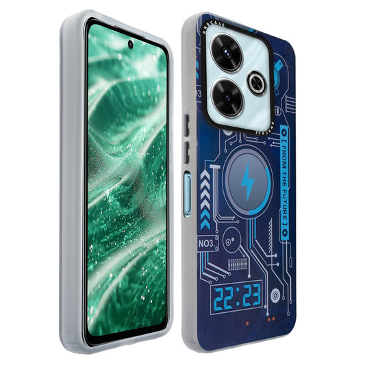 Colorful Reflective Circuit Prints Hard Back Protector Case For Poco M6 Plus 5G