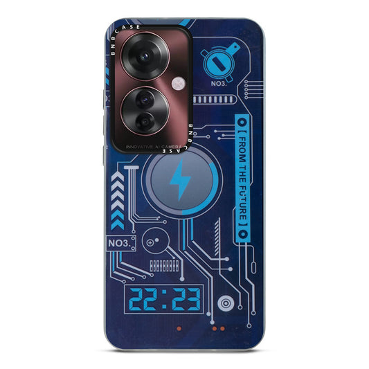 Colorful Reflective Circuit Prints Hard Back Protector Case For Oppo F25 Pro 5G
