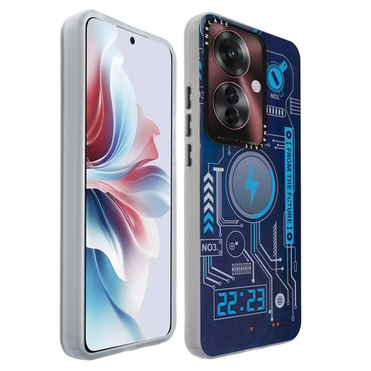 Colorful Reflective Circuit Prints Hard Back Protector Case For Oppo F25 Pro 5G