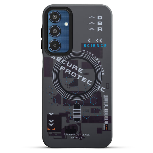 Mechanical Circuit Sector Print Hard Back Cover For Samsung M35 5G