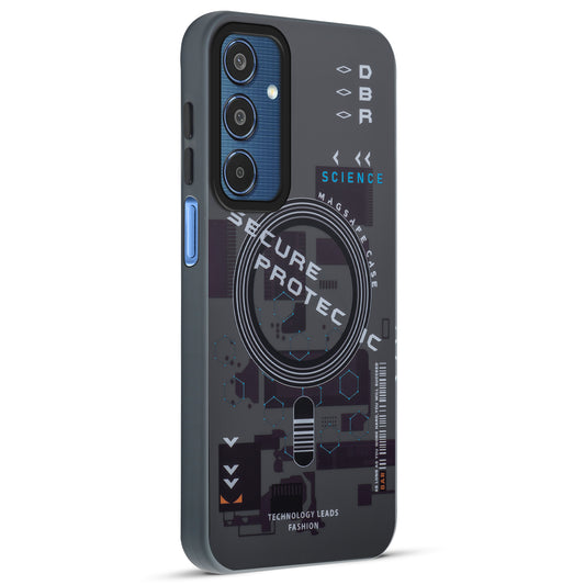 Mechanical Circuit Sector Print Hard Back Cover For Samsung M35 5G