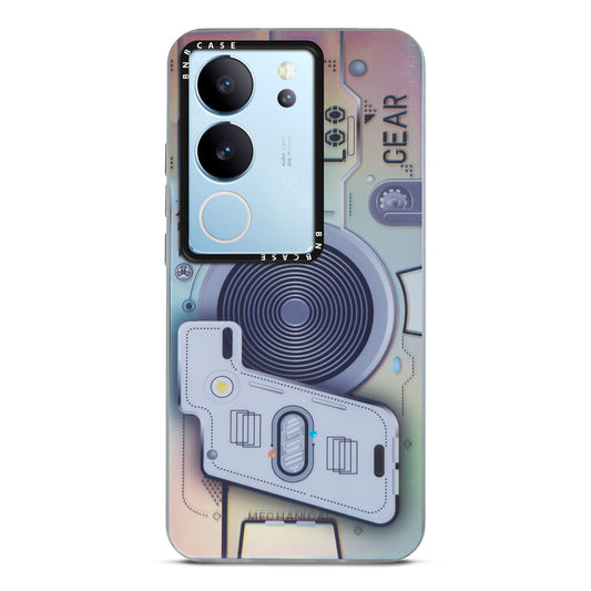 Colorful Reflective Circuit Prints Hard Back Protector Case For Vivo V29 5G