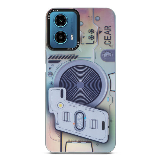 Colorful Reflective Circuit Prints Hard Back Protector Case For Motorola G34 5G